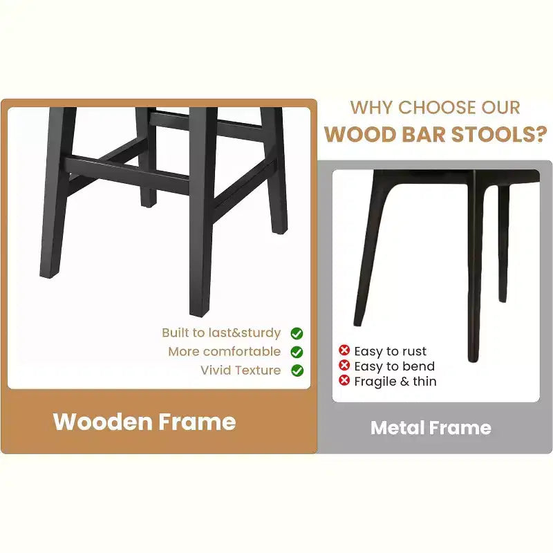 Ensemble de tabourets de bar, tabourets de bar hauteur comptoir, chaises de bar rembourrées avec dossier bas, repose-pieds, tabourets de bar modernes industriels avec coussin en cuir PU
