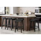 Ensemble de tabourets de bar, tabourets de bar hauteur comptoir, chaises de bar rembourrées avec dossier bas, repose-pieds, tabourets de bar modernes industriels avec coussin en cuir PU