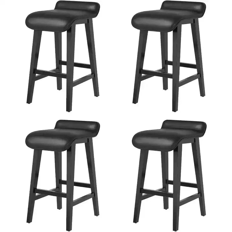 Ensemble de tabourets de bar, tabourets de bar hauteur comptoir, chaises de bar rembourrées avec dossier bas, repose-pieds, tabourets de bar modernes industriels avec coussin en cuir PU
