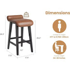 Ensemble de tabourets de bar, tabourets de bar hauteur comptoir, chaises de bar rembourrées avec dossier bas, repose-pieds, tabourets de bar modernes industriels avec coussin en cuir PU
