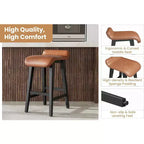 Ensemble de tabourets de bar, tabourets de bar hauteur comptoir, chaises de bar rembourrées avec dossier bas, repose-pieds, tabourets de bar modernes industriels avec coussin en cuir PU