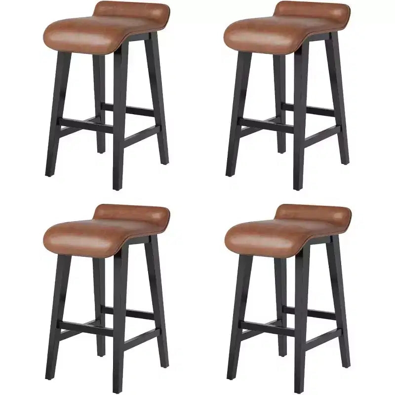 Ensemble de tabourets de bar, tabourets de bar hauteur comptoir, chaises de bar rembourrées avec dossier bas, repose-pieds, tabourets de bar modernes industriels avec coussin en cuir PU