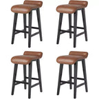 Ensemble de tabourets de bar, tabourets de bar hauteur comptoir, chaises de bar rembourrées avec dossier bas, repose-pieds, tabourets de bar modernes industriels avec coussin en cuir PU