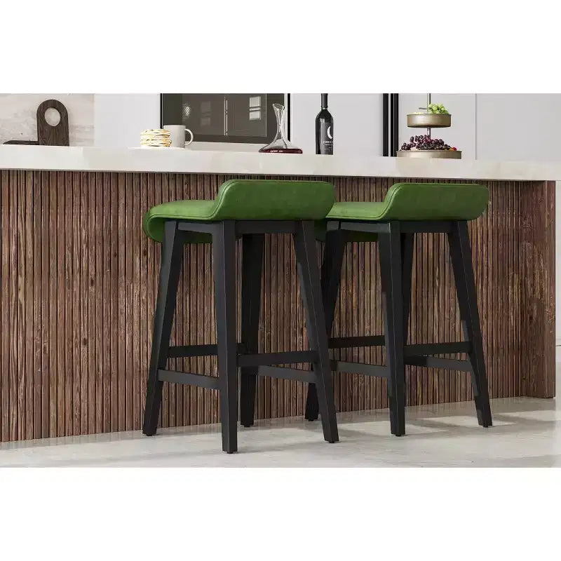 Ensemble de tabourets de bar, tabourets de bar hauteur comptoir, chaises de bar rembourrées avec dossier bas, repose-pieds, tabourets de bar modernes industriels avec coussin en cuir PU