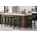 Ensemble de tabourets de bar, tabourets de bar hauteur comptoir, chaises de bar rembourrées avec dossier bas, repose-pieds, tabourets de bar modernes industriels avec coussin en cuir PU