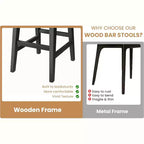 Ensemble de tabourets de bar, tabourets de bar hauteur comptoir, chaises de bar rembourrées avec dossier bas, repose-pieds, tabourets de bar modernes industriels avec coussin en cuir PU
