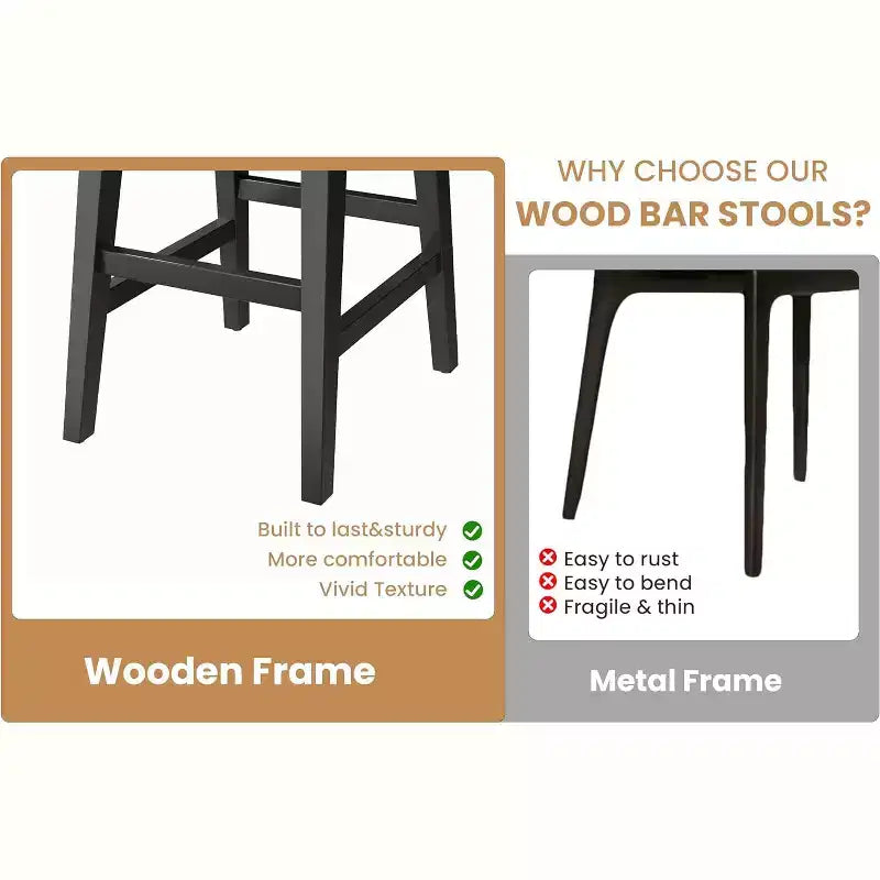 Ensemble de tabourets de bar, tabourets de bar hauteur comptoir, chaises de bar rembourrées avec dossier bas, repose-pieds, tabourets de bar modernes industriels avec coussin en cuir PU
