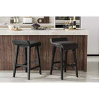 Ensemble de tabourets de bar, tabourets de bar hauteur comptoir, chaises de bar rembourrées avec dossier bas, repose-pieds, tabourets de bar modernes industriels avec coussin en cuir PU