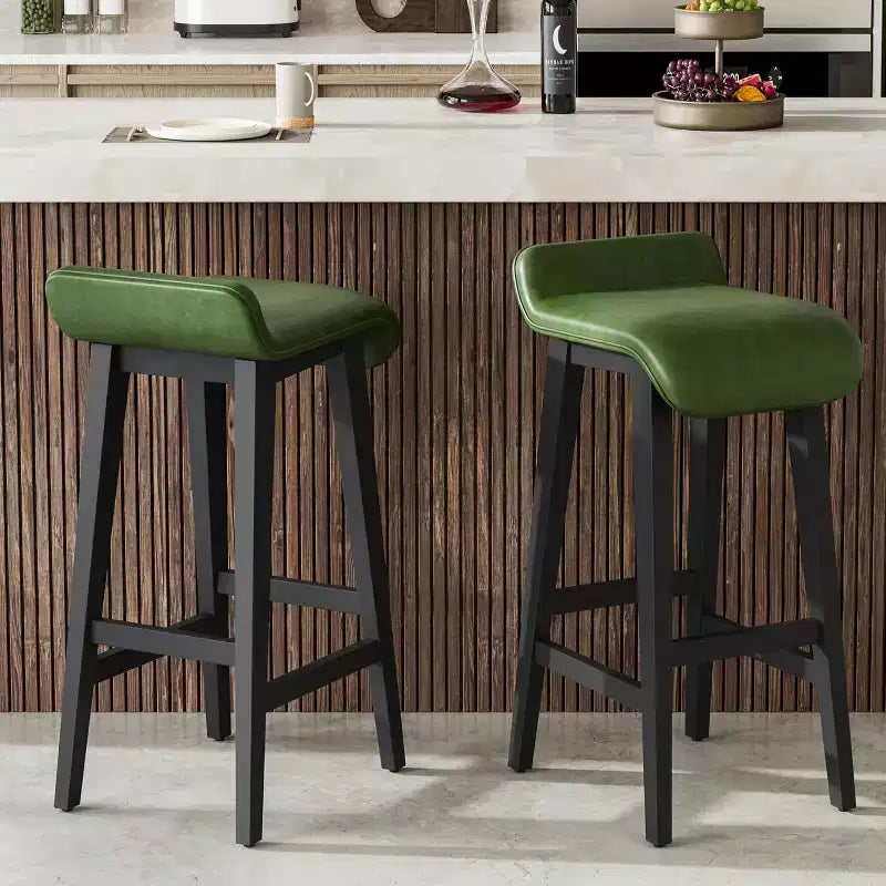 Ensemble de tabourets de bar, tabourets de bar hauteur comptoir, chaises de bar rembourrées avec dossier bas, repose-pieds, tabourets de bar modernes industriels avec coussin en cuir PU