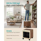 SONGMICS Pouf de rangement carré, tabouret repose-pieds avec pieds, pouf cube, 42,9 x 42,9 x 46 cm