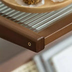Table d'appoint GDFStudio Zack Bohème en bambou et rotin avec plateau en verre