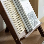 Table d'appoint GDFStudio Zack Bohème en bambou et rotin avec plateau en verre