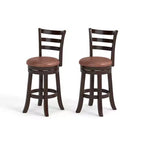 Costway Lot de 2/4 tabourets de bar pivotants de 66 cm avec dossier, siège en similicuir pour pub