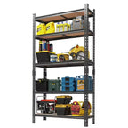 Étagères de rangement robustes à 5 niveaux, unité de rayonnage de garage en métal réglable, 183 cm de hauteur, capacité de 1000 kg
