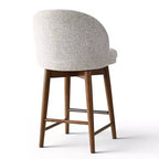 Ensemble de 2 tabourets de comptoir pivotants modernes avec siège rembourré, chaises d'îlot de cuisine ou de bar à domicile rotatives à 360° avec pieds en bois massif-Panipeachy