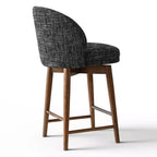 Ensemble de 2 tabourets de comptoir pivotants modernes avec siège rembourré, chaises d'îlot de cuisine ou de bar à domicile rotatives à 360° avec pieds en bois massif-Panipeachy