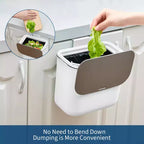 Poubelle suspendue avec couvercle, poubelle de compostage de cuisine sous évier, à monter sur porte d'armoire ou à fixation adhésive, récipient à déchets alimentaires en PP avec couvercle en acier inoxydable