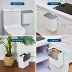 Poubelle suspendue avec couvercle, poubelle de compostage de cuisine sous évier, à monter sur porte d'armoire ou à fixation adhésive, récipient à déchets alimentaires en PP avec couvercle en acier inoxydable