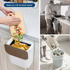Poubelle suspendue avec couvercle, poubelle de compostage de cuisine sous évier, à monter sur porte d'armoire ou à fixation adhésive, récipient à déchets alimentaires en PP avec couvercle en acier inoxydable