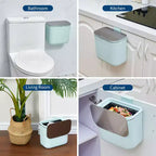Poubelle suspendue avec couvercle, poubelle de compostage de cuisine sous évier, à monter sur porte d'armoire ou à fixation adhésive, récipient à déchets alimentaires en PP avec couvercle en acier inoxydable