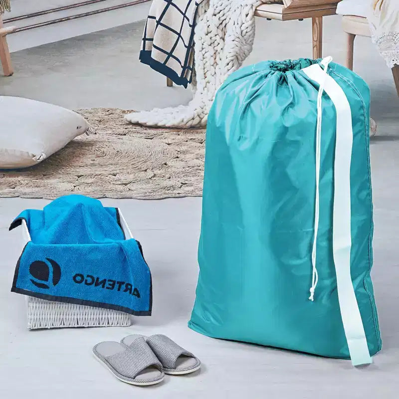Narwey Lot de 2 sacs à linge XL en nylon avec sangle, grand organisateur de vêtements sales