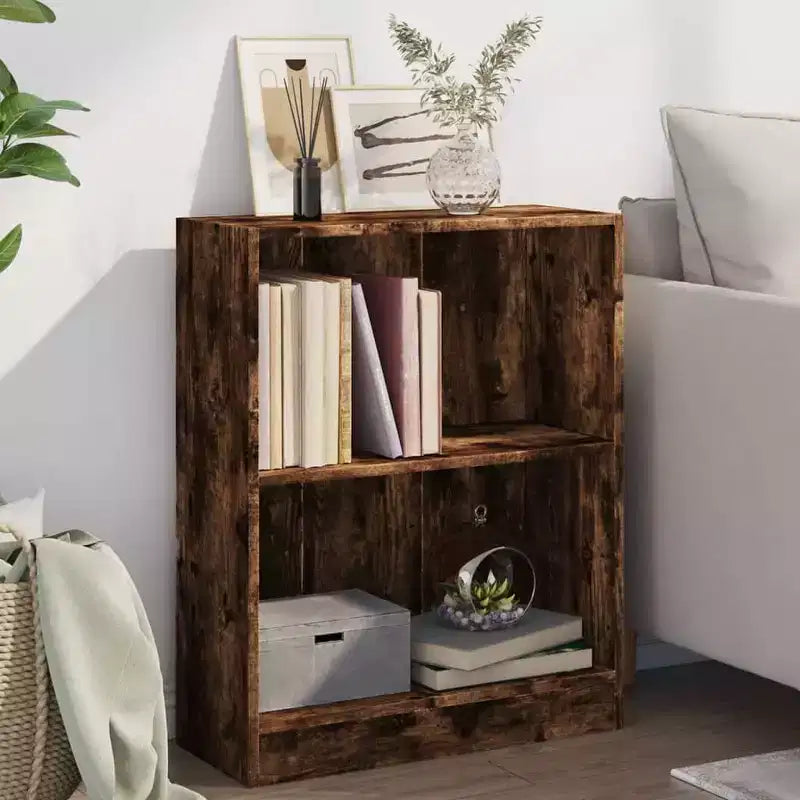 vidaXL Étagère en aggloméré chêne fumé bibliothèque compacte