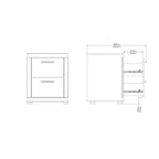 Tvilum, Ensemble de chambre à coucher 3 pièces Mira – Commode double à 6 tiroirs et ensemble de 2 tables de nuit, Jackson Hickory