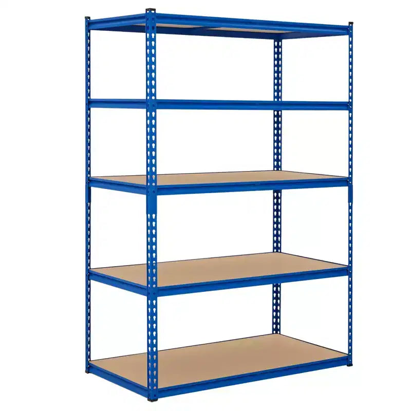 Étagère de Rangement de Garage Robuste à 5 Niveaux, Unité d'Étagères Métalliques Réglables, Capacité de 1134 kg, 122 x 46 x 183 cm, Cadre en Acier Sans Boulons, Panneaux MDF