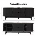 Meuble TV avec prises électriques, 2 tiroirs et 2 placards avec portes grillagées pour téléviseurs jusqu'à 70 pouces, console multimédia