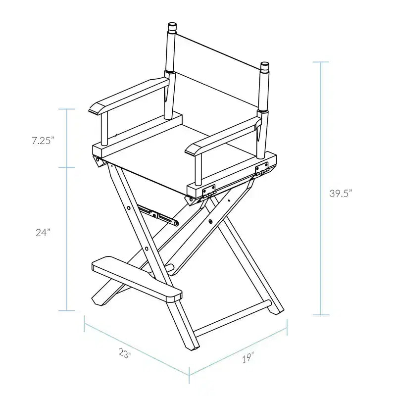 Chaise de réalisateur hauteur comptoir - Structure blanche