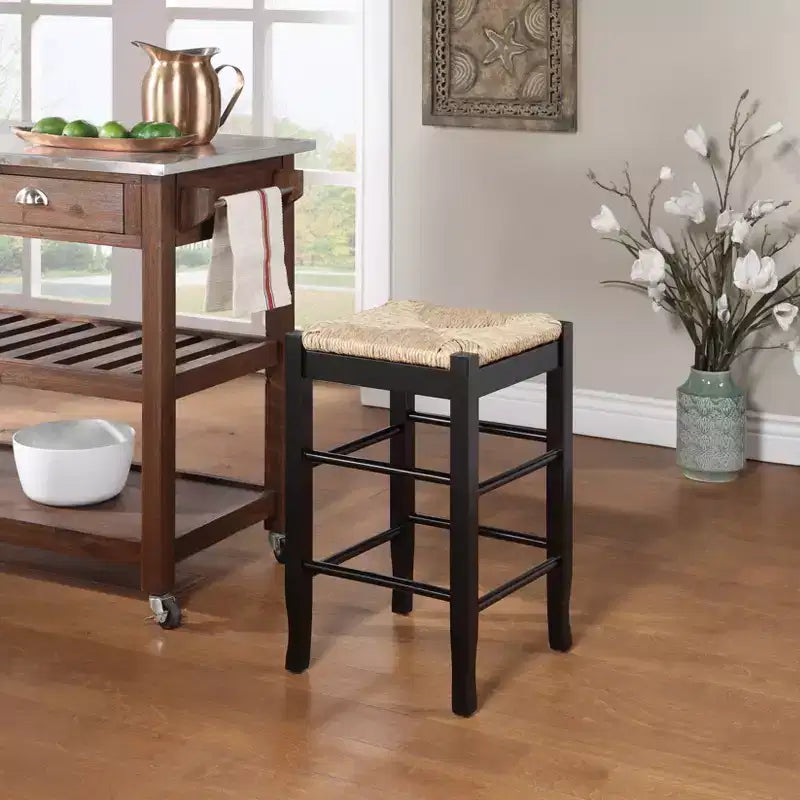 Tabouret de bar hauteur comptoir en bois dur à assise Rush - Boraam