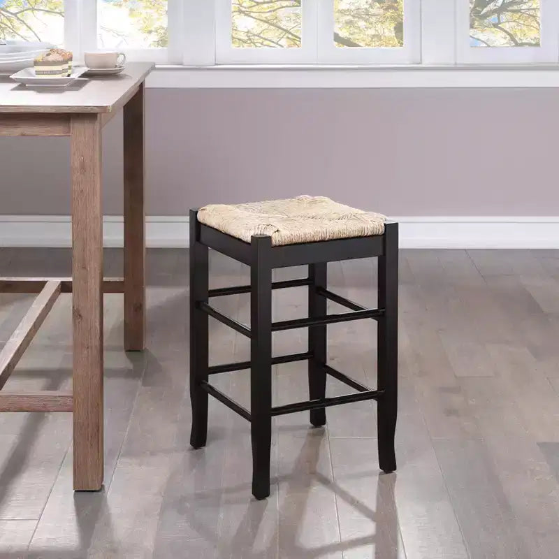 Tabouret de bar hauteur comptoir en bois dur à assise Rush - Boraam
