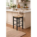Tabouret de bar hauteur comptoir en bois dur à assise Rush - Boraam