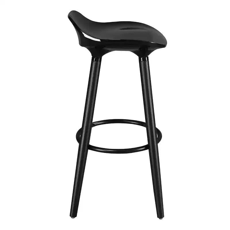 Tabouret de bar Caroline Noir - Adore Decor : Inspiration vintage, dossier bas, pieds en bois, hauteur fixe