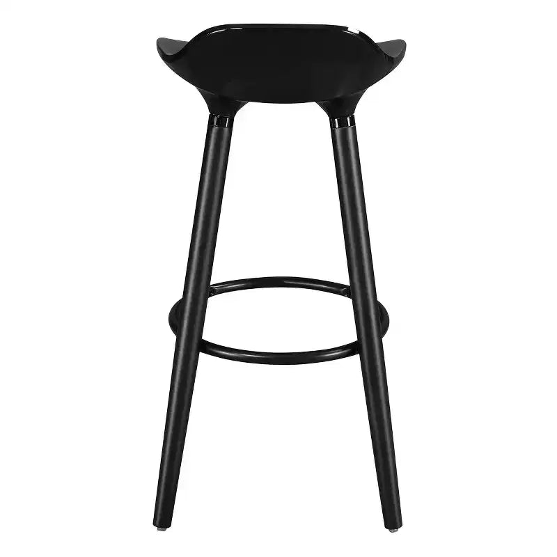 Tabouret de bar Caroline Noir - Adore Decor : Inspiration vintage, dossier bas, pieds en bois, hauteur fixe