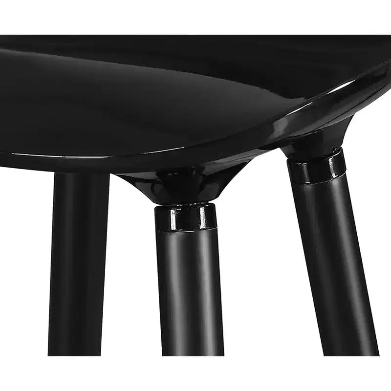 Tabouret de bar Caroline Noir - Adore Decor : Inspiration vintage, dossier bas, pieds en bois, hauteur fixe