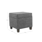 Pouf de rangement carré Cole Classics avec couvercle amovible - HomePop
