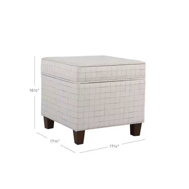 Pouf de rangement carré Cole Classics avec couvercle amovible - HomePop