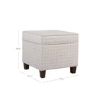 Pouf de rangement carré Cole Classics avec couvercle amovible - HomePop
