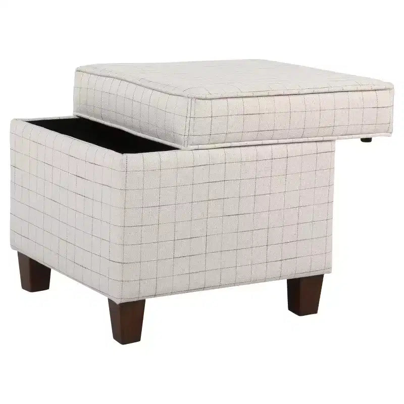 Pouf de rangement carré Cole Classics avec couvercle amovible - HomePop