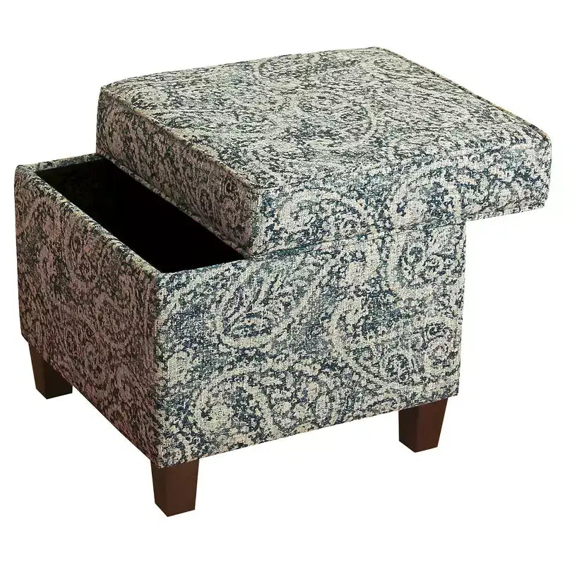 Pouf de rangement carré Cole Classics avec couvercle amovible - HomePop