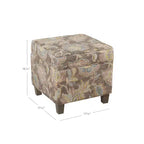 Pouf de rangement carré Cole Classics avec couvercle amovible - HomePop