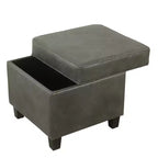 Pouf de rangement carré Cole Classics avec couvercle amovible - HomePop
