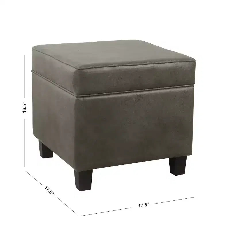 Pouf de rangement carré Cole Classics avec couvercle amovible - HomePop