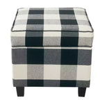 Pouf de rangement carré Cole Classics avec couvercle amovible - HomePop