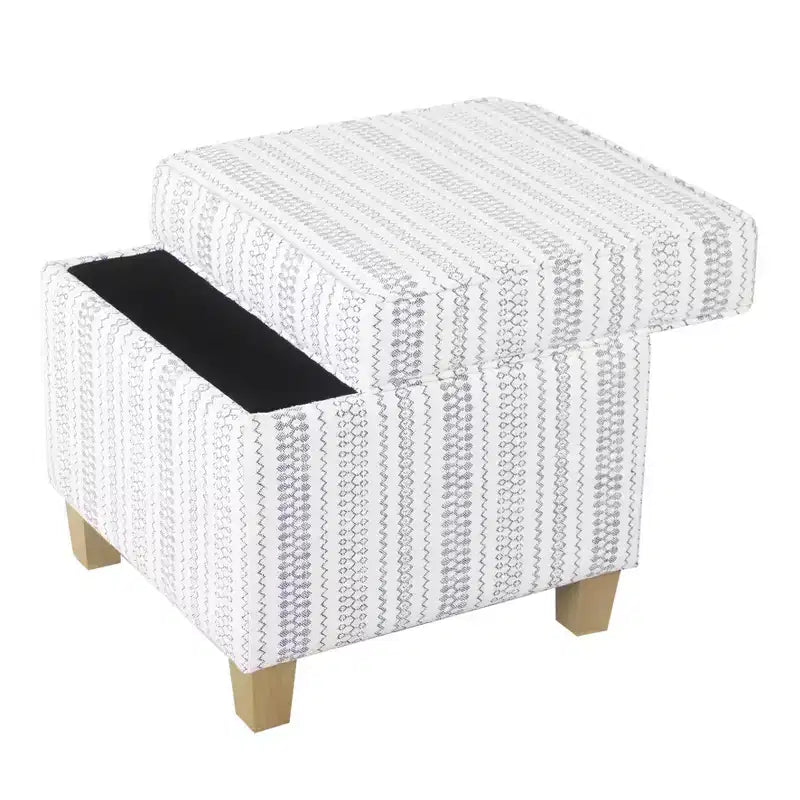 Pouf de rangement carré Cole Classics avec couvercle amovible - HomePop
