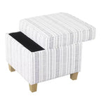 Pouf de rangement carré Cole Classics avec couvercle amovible - HomePop