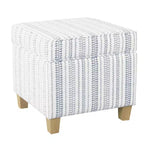 Pouf de rangement carré Cole Classics avec couvercle amovible - HomePop