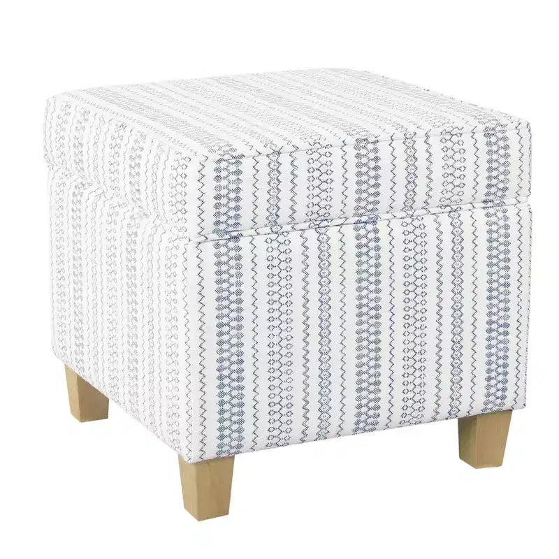 Pouf de rangement carré Cole Classics avec couvercle amovible - HomePop