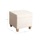 Pouf de rangement carré Cole Classics avec couvercle amovible - HomePop